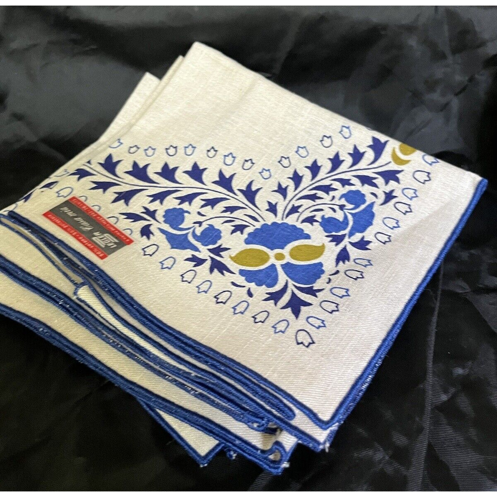 4 New Vintage Printed Floral Placemats By Norma Della Cotton Polyester Blend